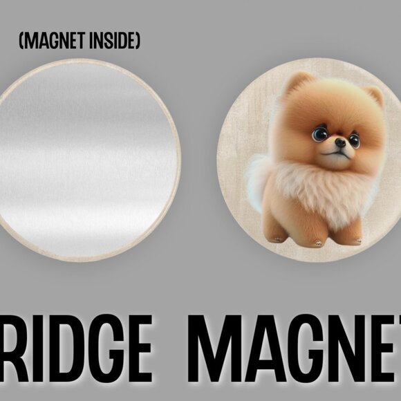 Pomeranian Dog Fridge Magnets Set Of 6 Metal Magnets For Home Office Kitchen - Picture 3 of 6